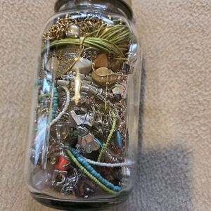 Assorted Green and Metallic Decorative Jar Accent